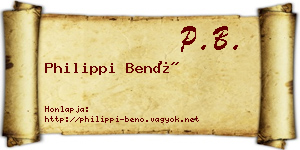 Philippi Benő névjegykártya